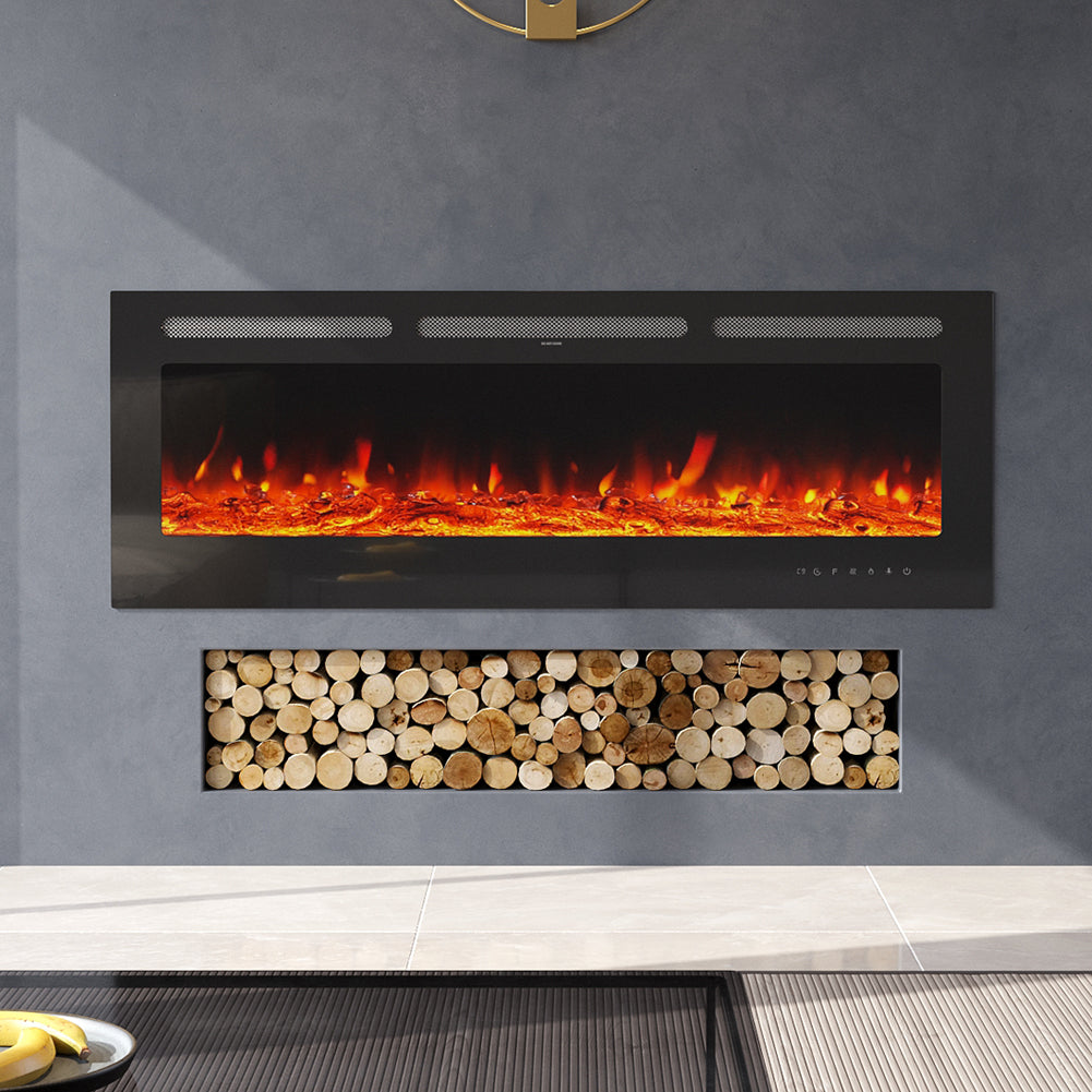 40/50/60/70/80 Inch Recessed Wall Mounted Electric Fireplace with Remote Control
