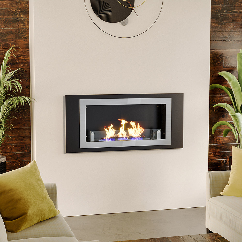 45 Inch Wall Mounted Recessed Bioethanol Fireplace