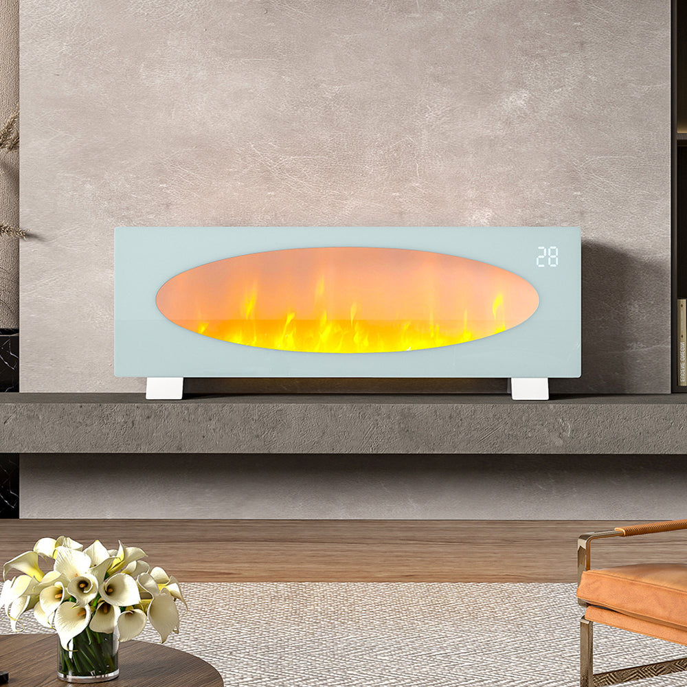 43 Inch 7 Flame Colors Wall Mounted Freestanding Electric Fire Fireplace with WiFi Remote Control