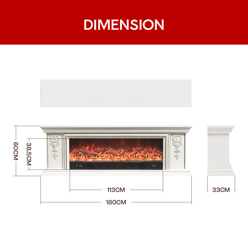 70 Inch 7 Flame Colors Adjustable Electric TV Stand Electric Fireplace with Remote Control