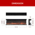 40/50/60 Inch 12 Flames Color 3 Side Electric Fire Freestanding Recessed Fireplace with Remote Control