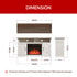 54 Inch Electric Fire Suite Black Fireplace with White TV Stand Surround Set with Timer and Remote Control