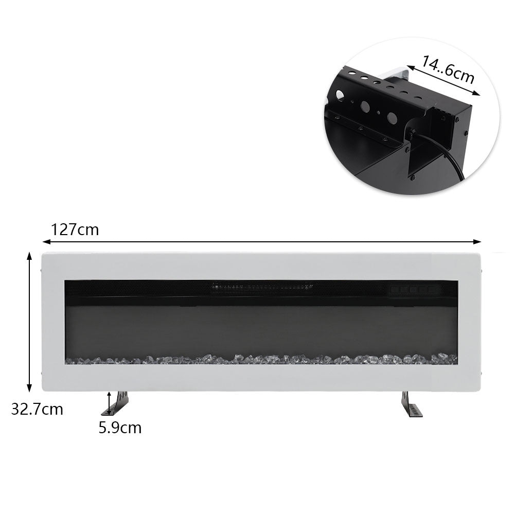 50 Inch Electric Fireplace with Adjustable Flames Wall Mounted or Freestanding