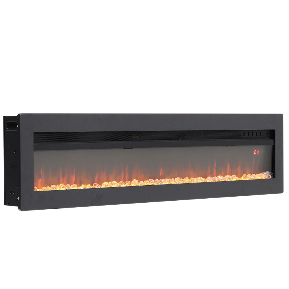 40/50/60/70 Inch Recessed Wall Mounted Freestanding Electric Fireplace with 12 Flame Colors