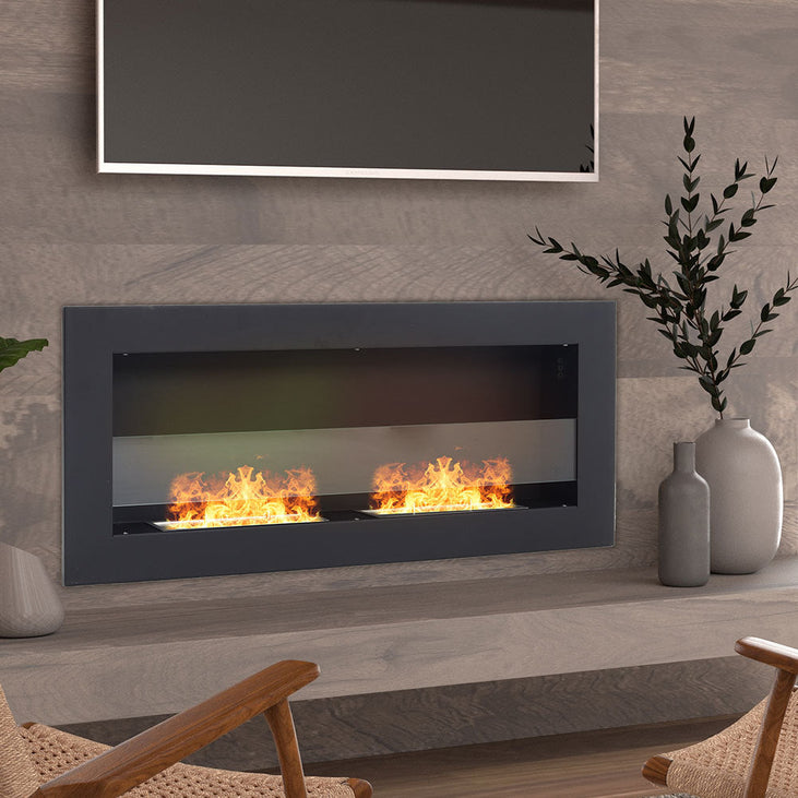 35 Inch Wall Mounted Stainless Steel Ethanol Fireplace Living Room Heater