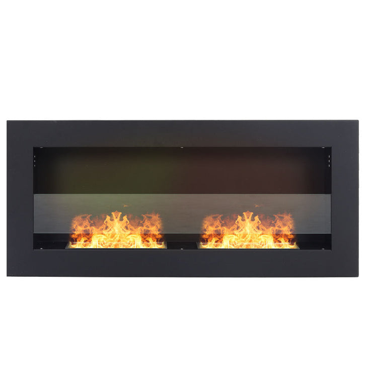 35 Inch Wall Mounted Stainless Steel Ethanol Fireplace Living Room Heater