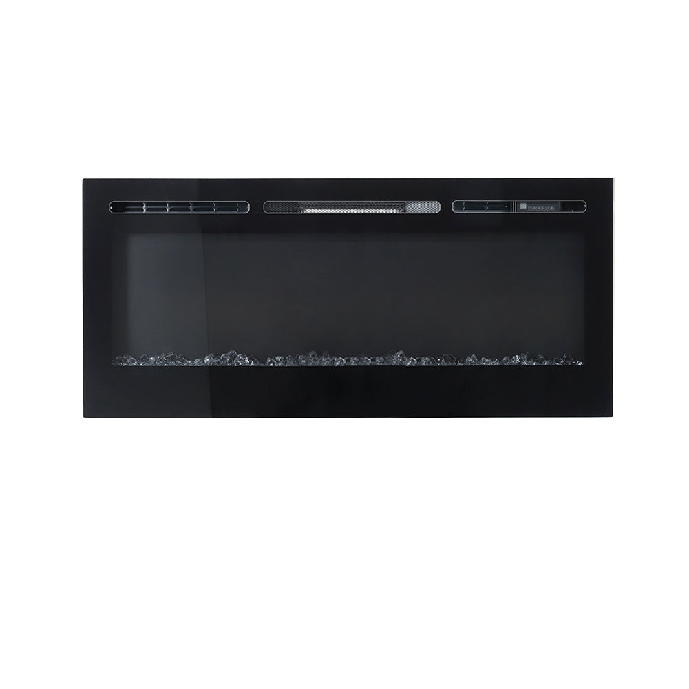 40 Inch Linear Electric Fireplace Recessed in Black 5120BTU
