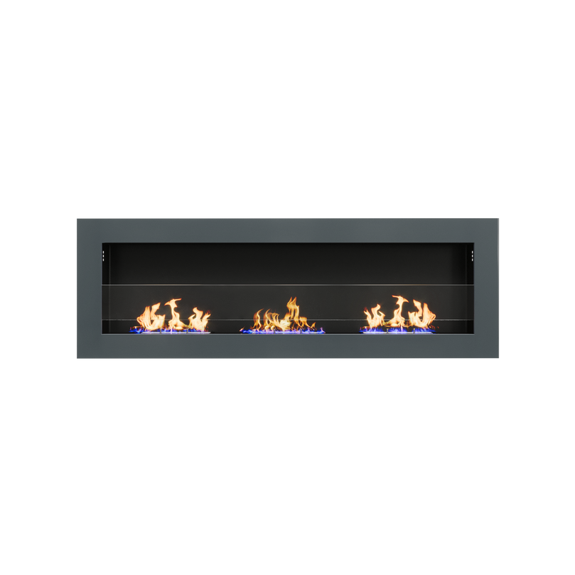 35 Inch Recessed/Wall Mounted Stainless Steel Ethanol Fireplace