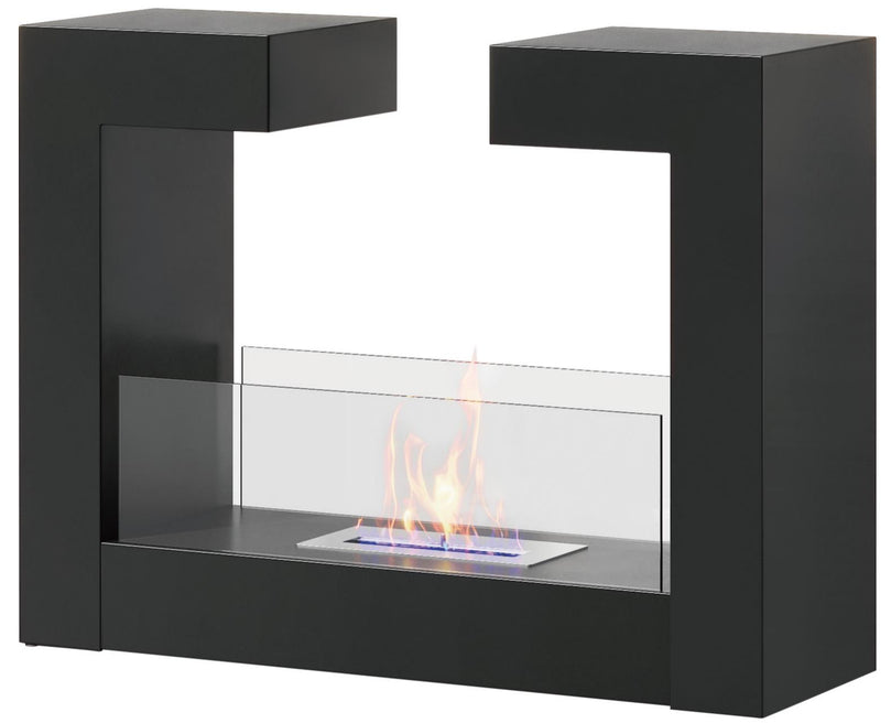 Rectangular Freestanding Bio Ethanol Fireplace Double-Sided Heater