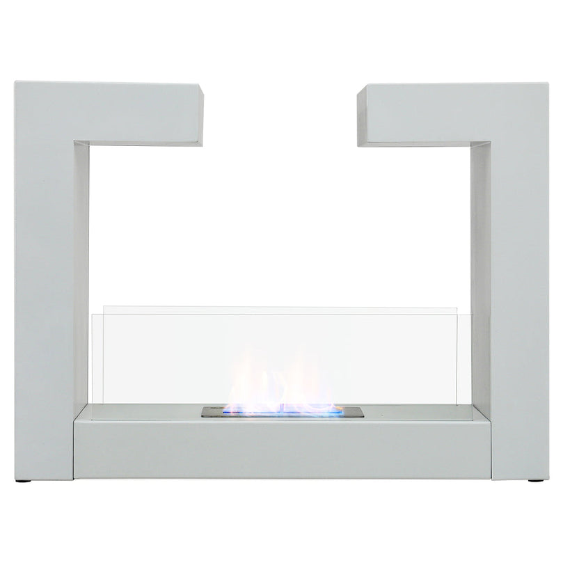 Rectangular Freestanding Bio Ethanol Fireplace Double-Sided Heater