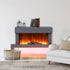 47 Inch 7 Flame Colors LED Freestanding Electric Fire Suite Fireplace with Grey Surround Set