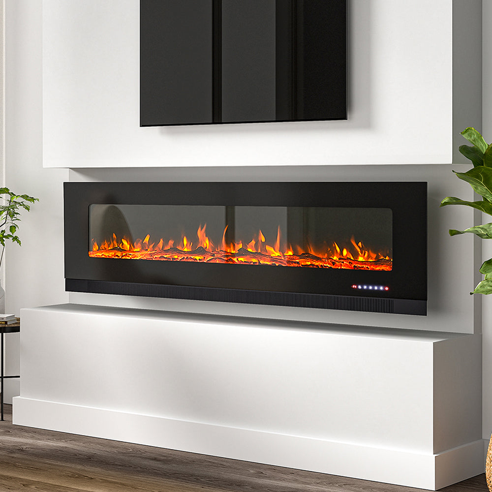 50/60/72 Inch Wall Mounted Electric Fireplace with 9 Colour and 5 Brightness Setting