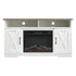 54 Inch Electric Fire Suite Black Fireplace with White TV Stand Surround Set with Timer and Remote Control