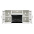 59 Inch White Electric Fireplace Suite with TV Stand and Internal Storage
