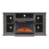 59 Inch White Electric Fireplace Suite with TV Stand and Internal Storage