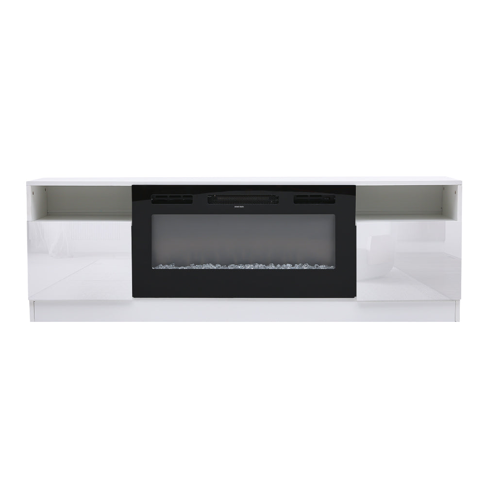 70 Inch TV Stand Electric Fireplace Suite with Flame and Lighting Colours Setting