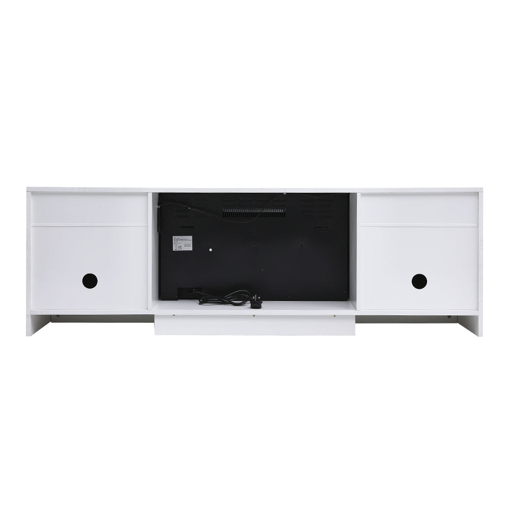 70 Inch TV Stand Electric Fireplace Suite with Flame and Lighting Colours Setting