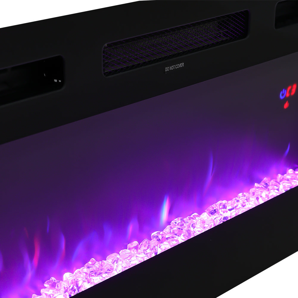 70 Inch TV Stand Electric Fireplace Suite with Flame and Lighting Colours Setting