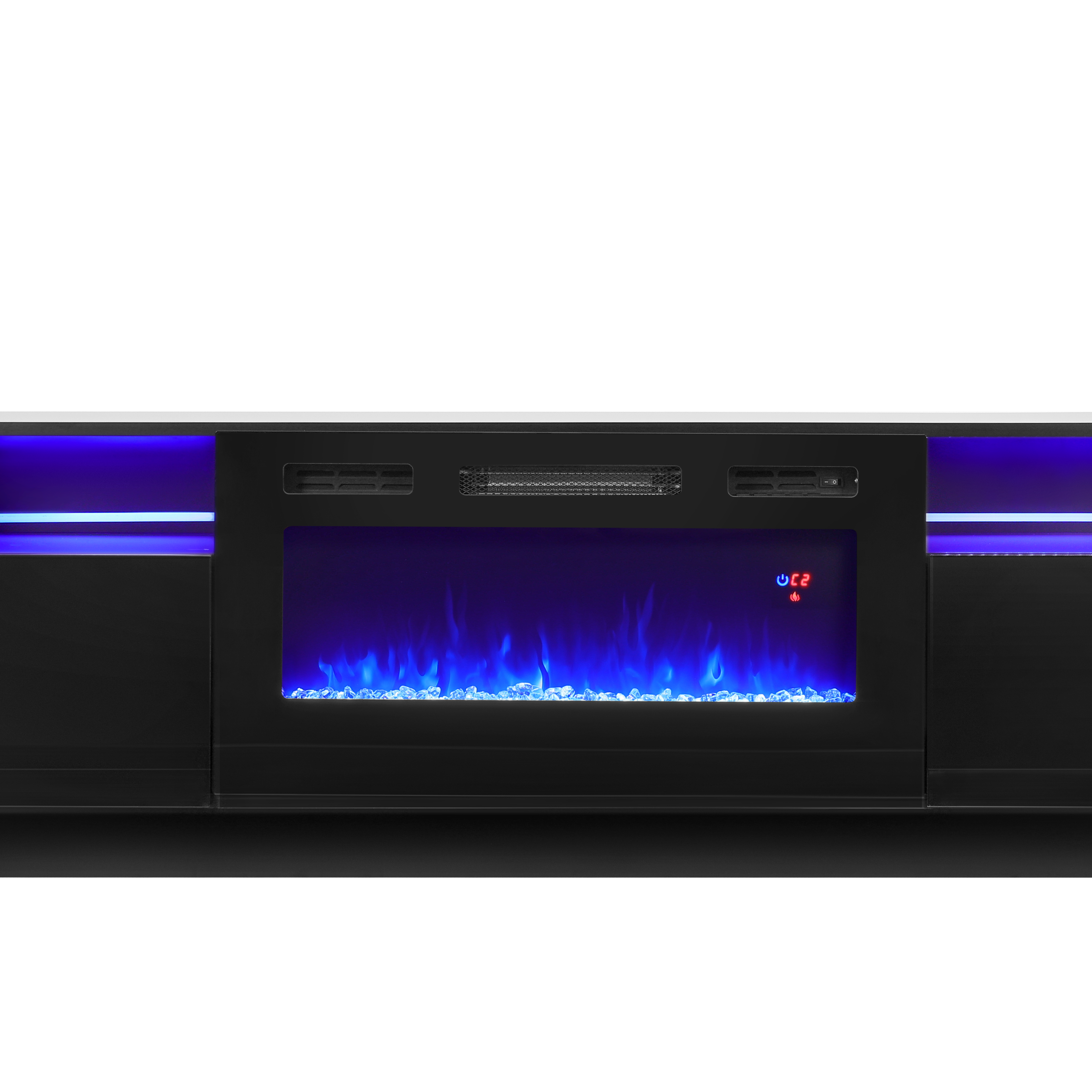 70 Inch TV Stand Electric Fireplace Suite with Flame and Lighting Colours Setting