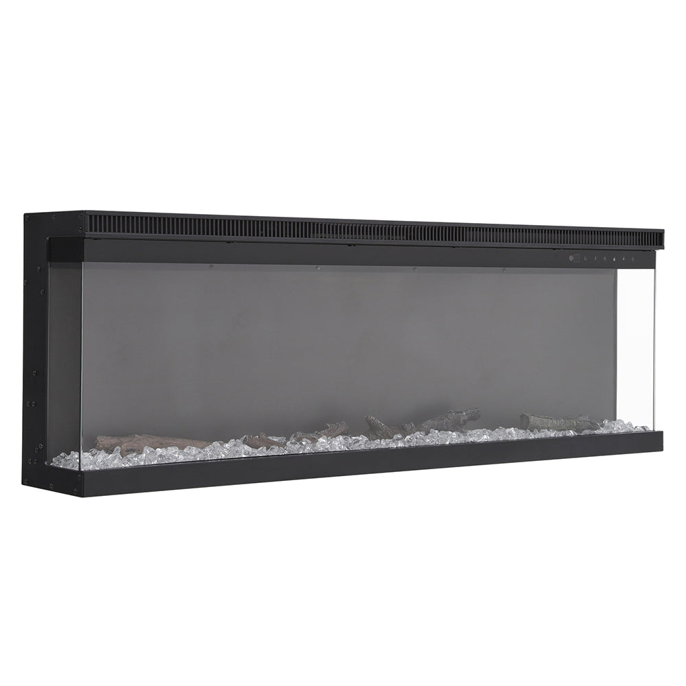 40/50/60 Inch 12 Flames Color 3 Side Electric Fire Freestanding Recessed Fireplace with Remote Control
