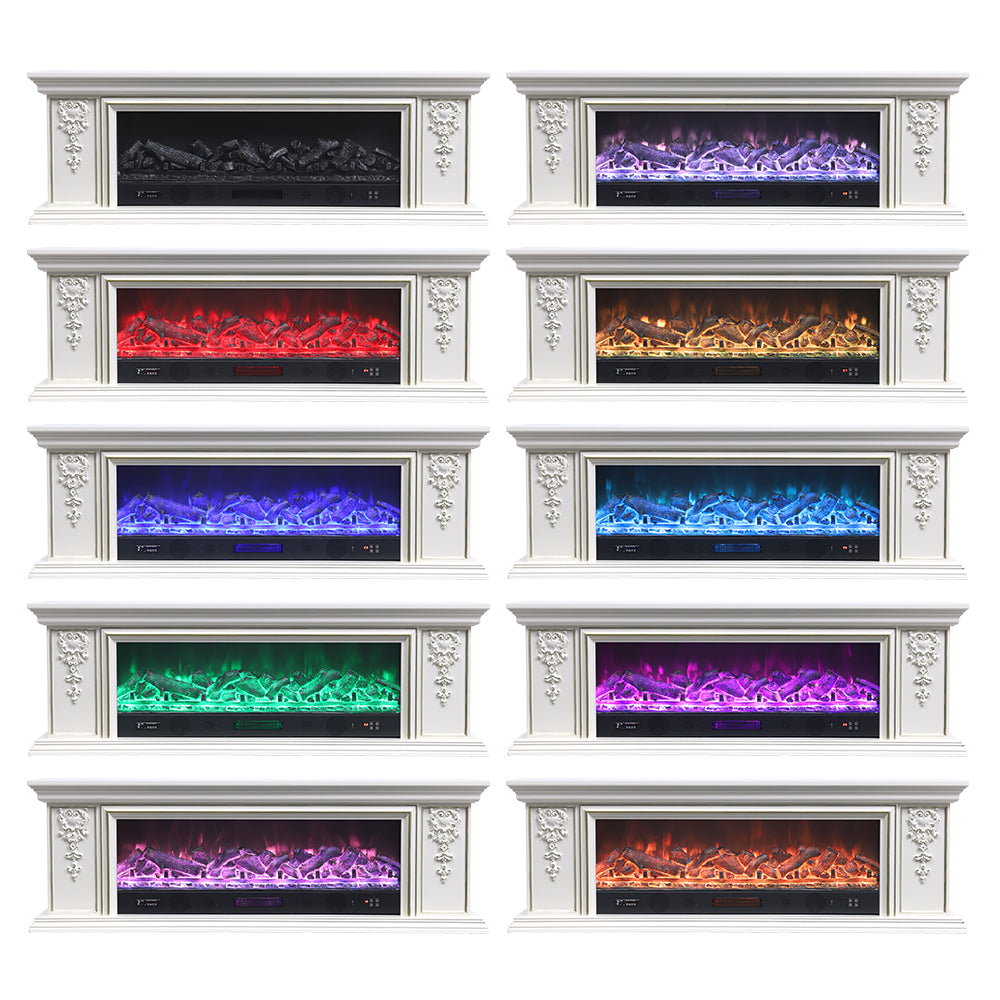 70 Inch 7 Flame Colors Adjustable Electric TV Stand Electric Fireplace with Remote Control