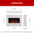 48 Inch White Electric Fire Suite Black Fireplace Heater with White Wooden Surround Set