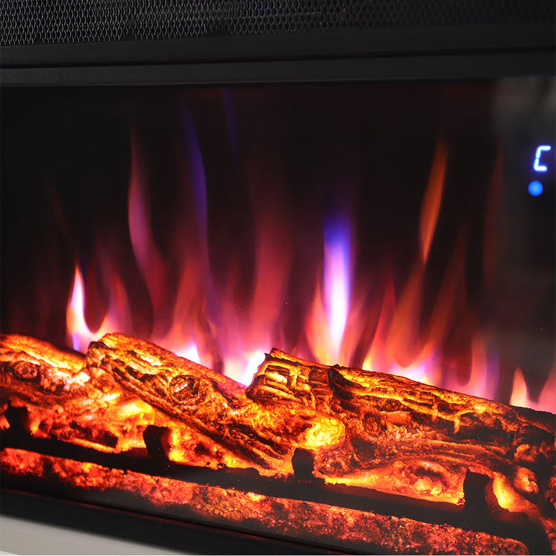 96cm Wide Wall Mounted Electric Fireplace with 7-color Flame Effect