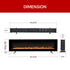 40/50/60 Inch 12 Flame Colors Electric Fire Wall Mounted Freestanding Fireplace Heater with Remote Control