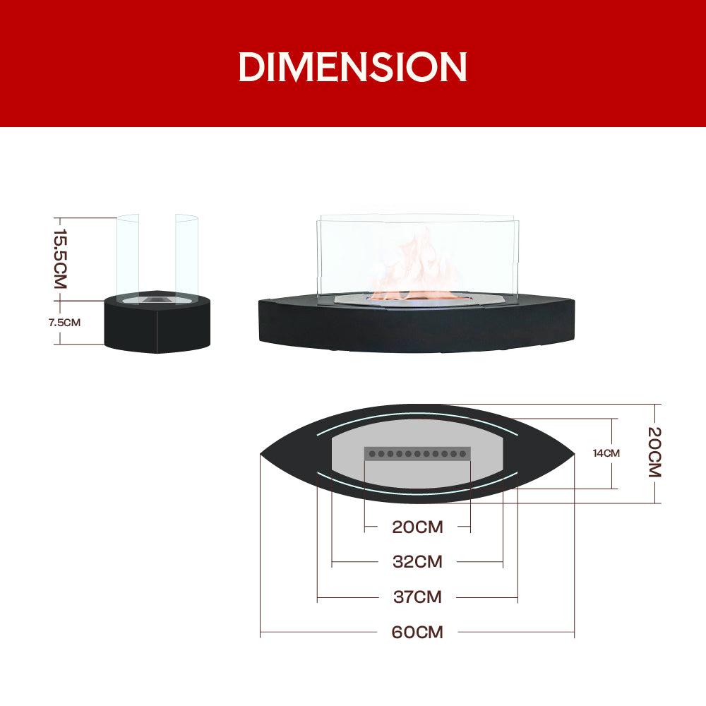 Unique Smokeless Stainless Steel Tabletop Ethanol Fireplace