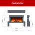 47 Inch 7 Flame Colors LED Freestanding Electric Fire Suite Fireplace with Grey Surround Set